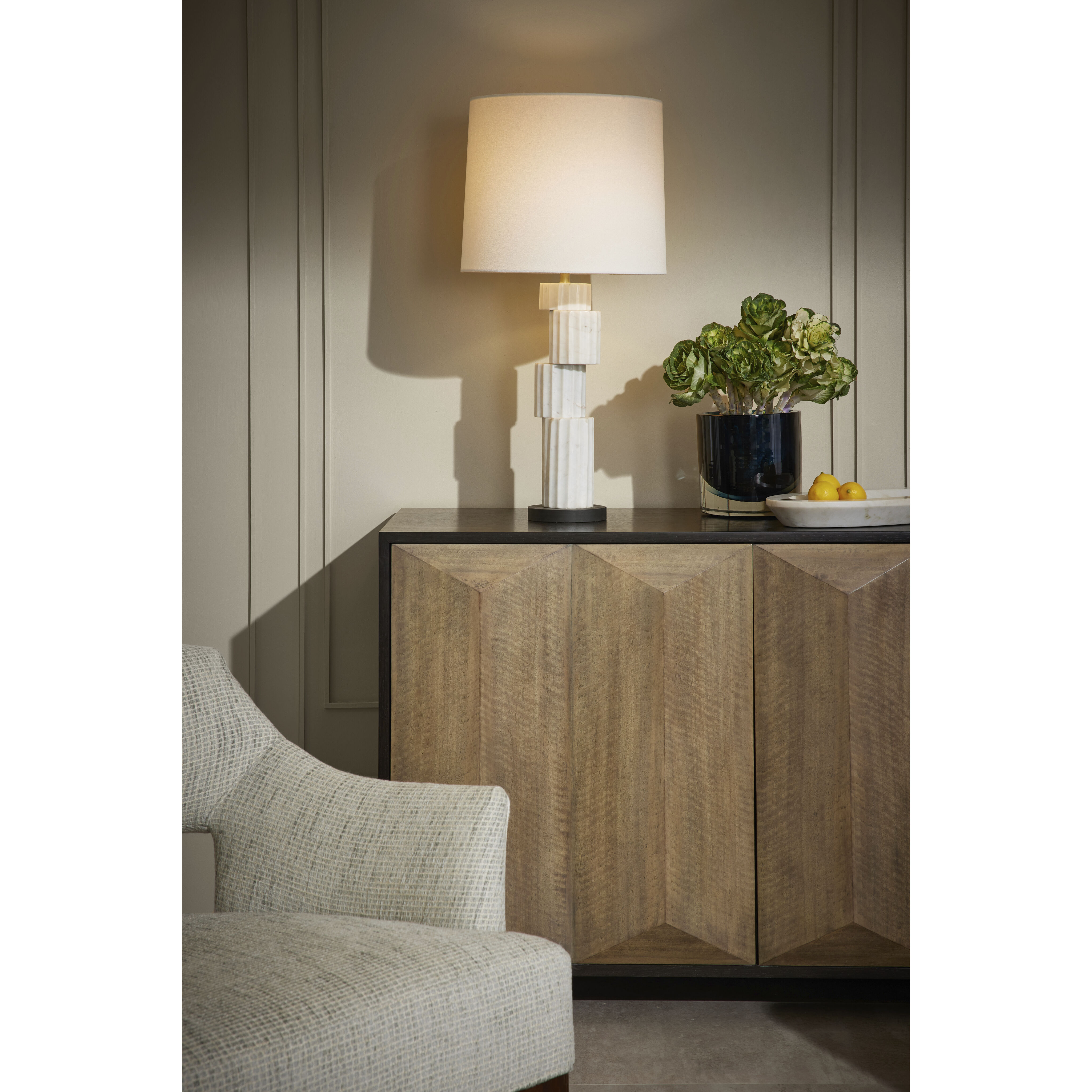 Sapphire 34 inch Chamois Gray Credenza